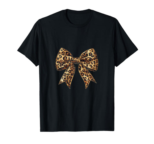 Coquette Bow Leopard Print Animal Print T-Shirt