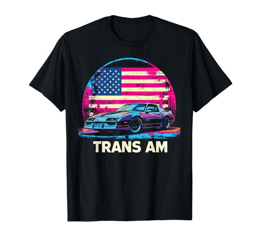 Classic 1980's Trans Am Patriotic American Flag Old School T-Shirt