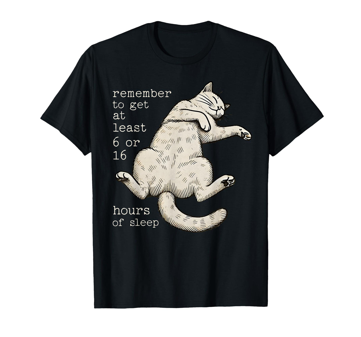 Funny Sleeping Cat Mom Humor Girls Womens Teenager Napping T-Shirt