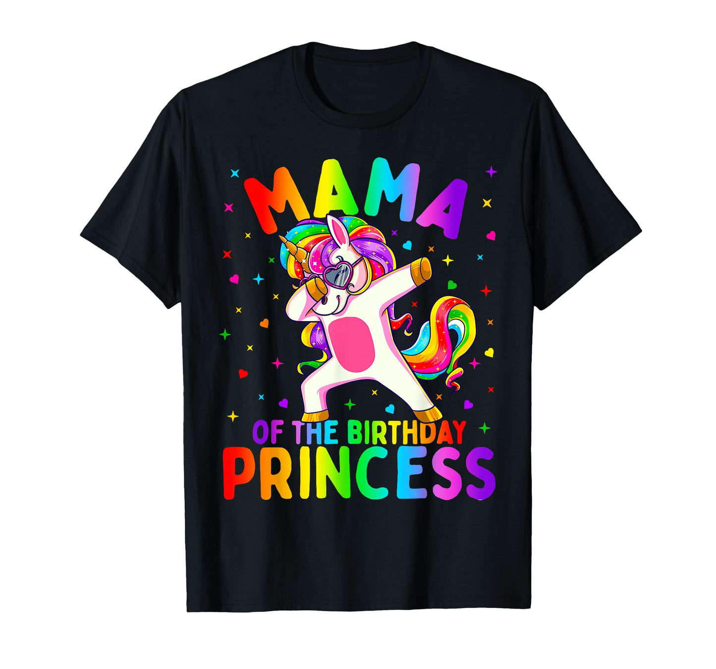 Mama of The Birthday Princess Girl Dabbing Unicorn Mom T-Shirt