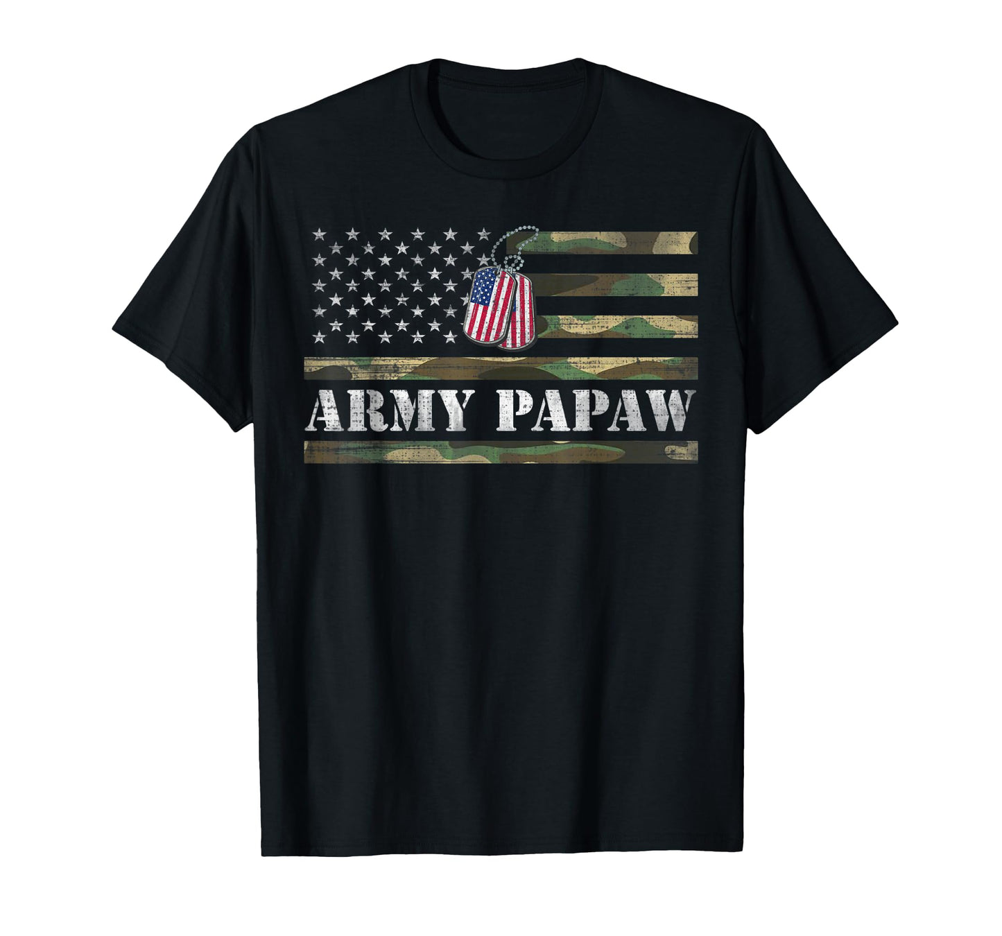 Army Papaw With American Flag Camo Gift For Veteran Day T-Shirt