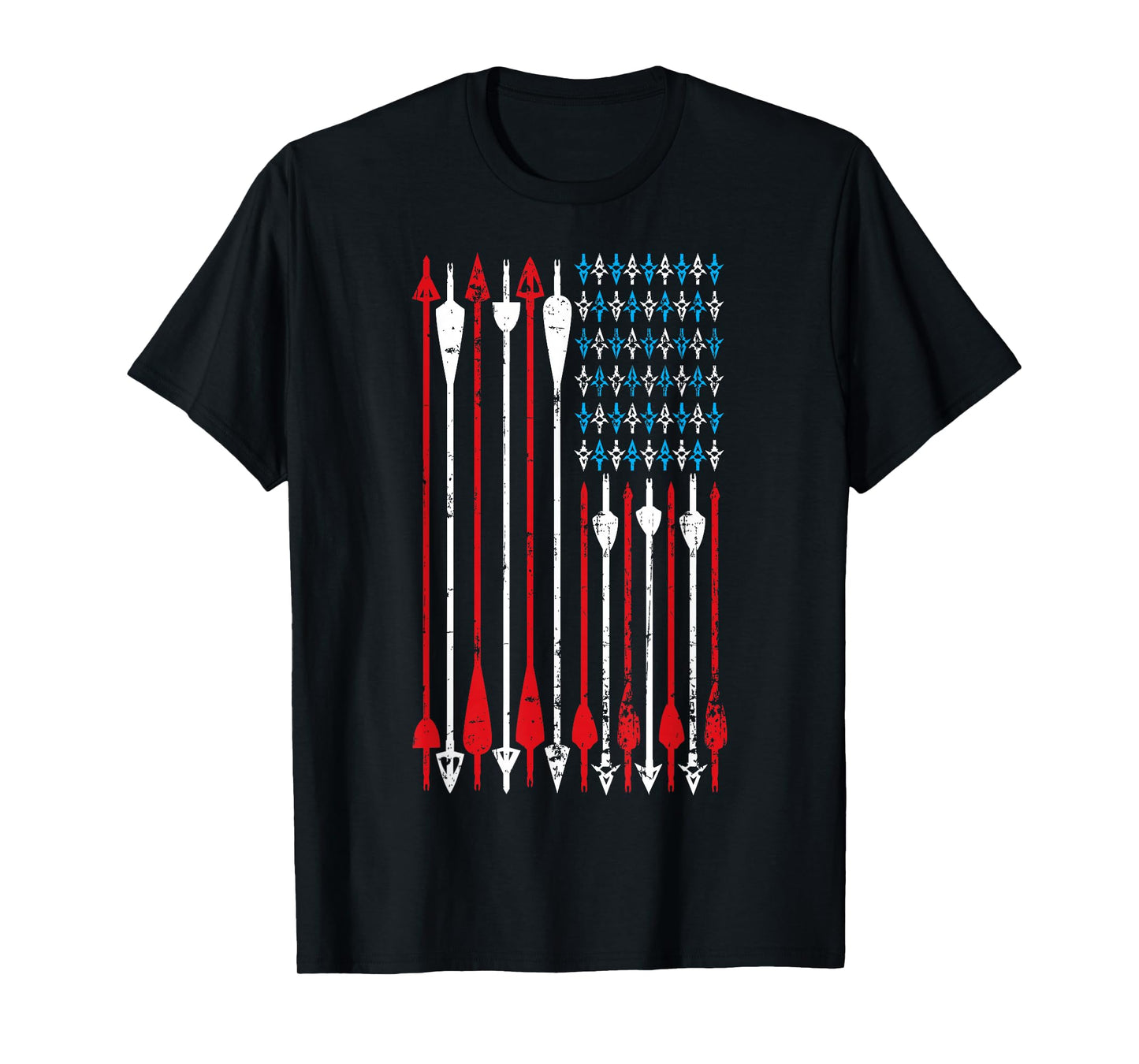 Vintage American Flag Archery Bow Hunting T-Shirt
