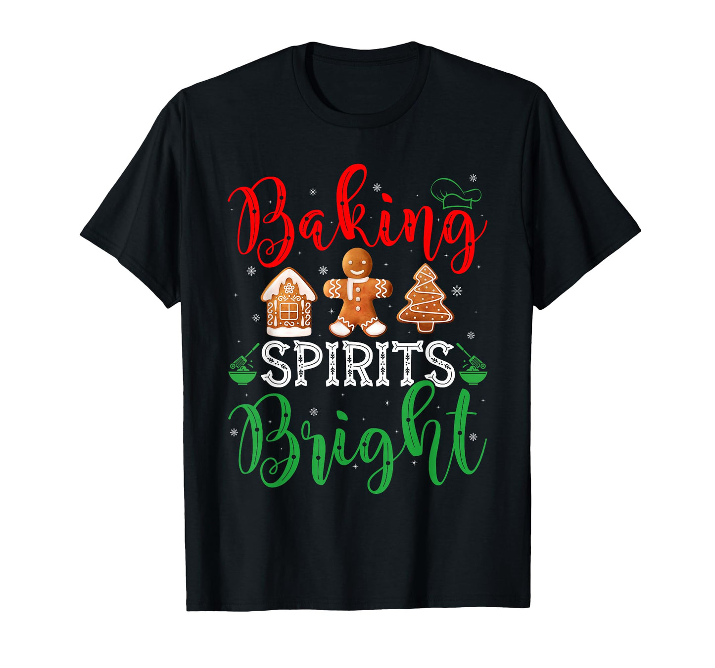 Christmas Baking Spirits Bright Cute Womens Christmas Pajama T-Shirt