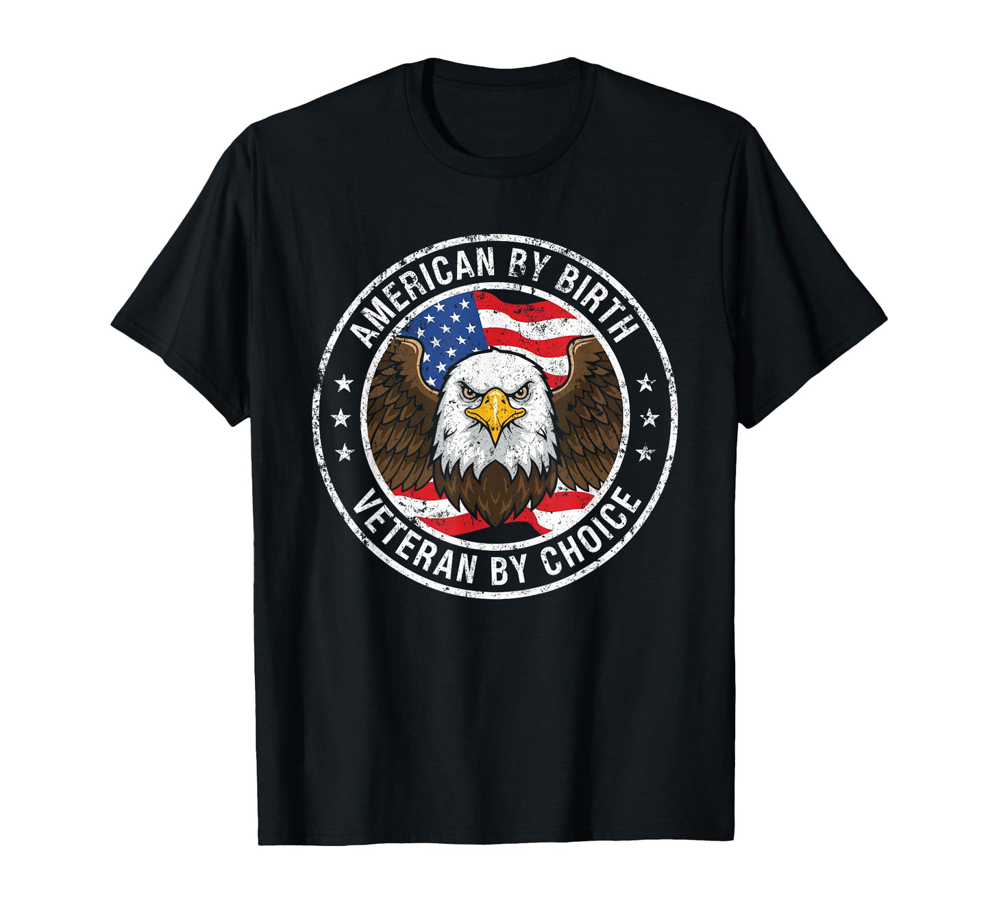 American by Birth Veteran by Choice US Flag Veterans Day T-Shirt