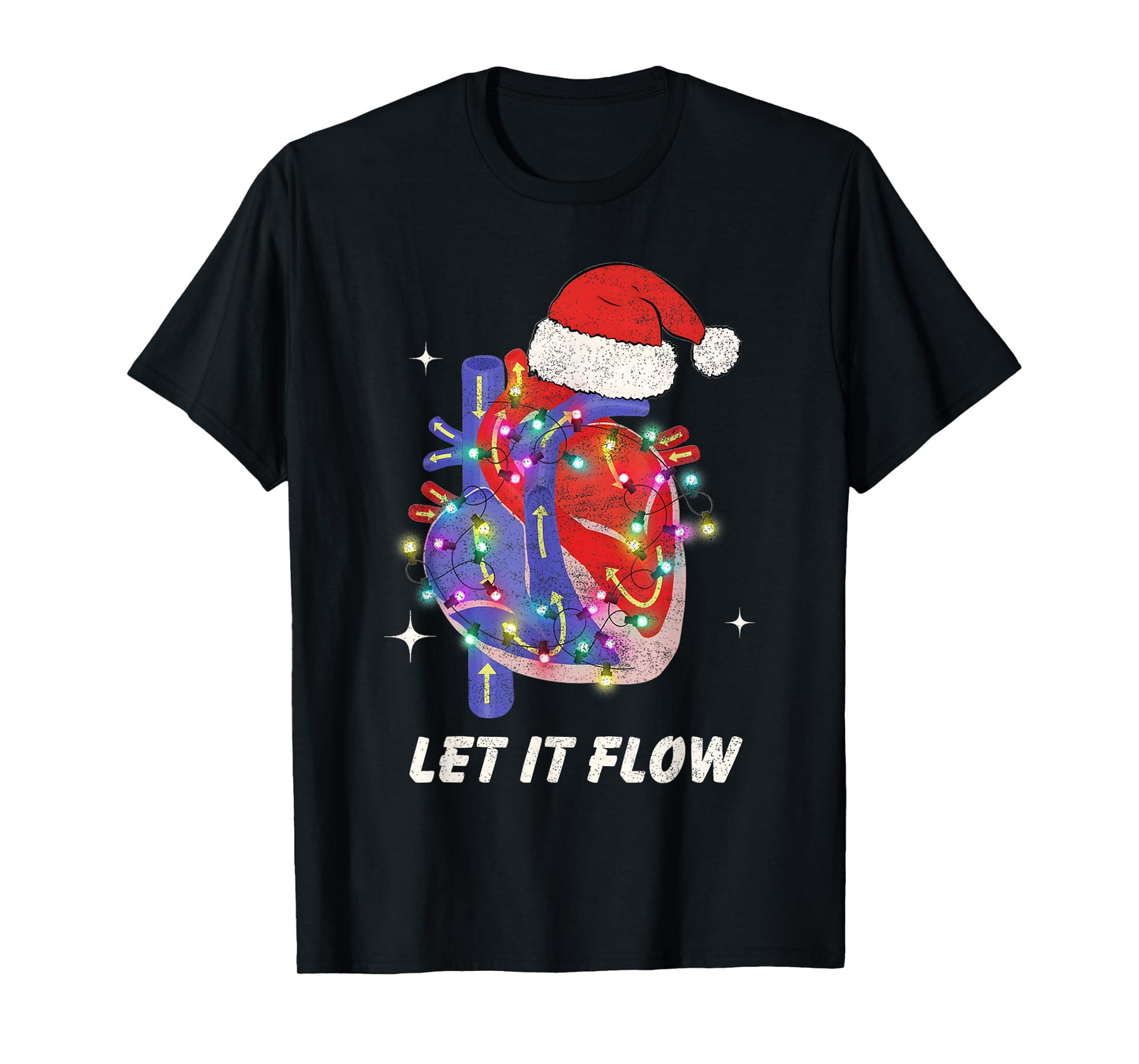Christmas Cardiac Nurse Heart Anatomy CCU Nurse Xmas Cath L T-Shirt