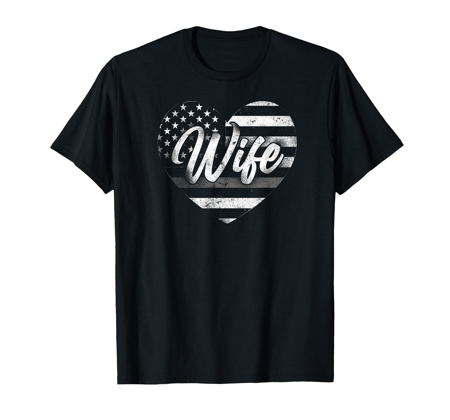 Correctional Officer Wife Marriage Heart American Flag T-Shirt