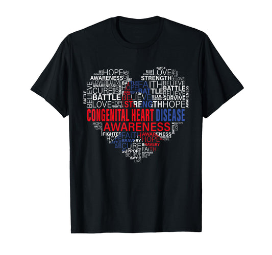 CHD Awareness Heart Disease Fighting Hope Support Warrior T-Shirt