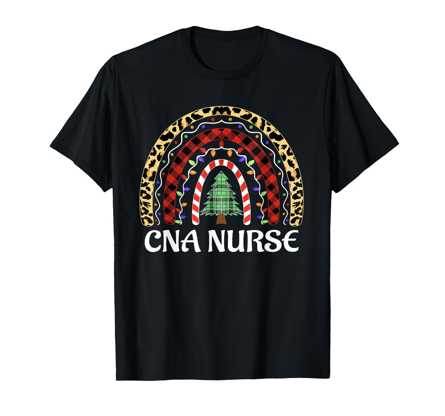 Christmas CNA Nurse Leopard Rainbow Nurse Xmas Christmas T-Shirt