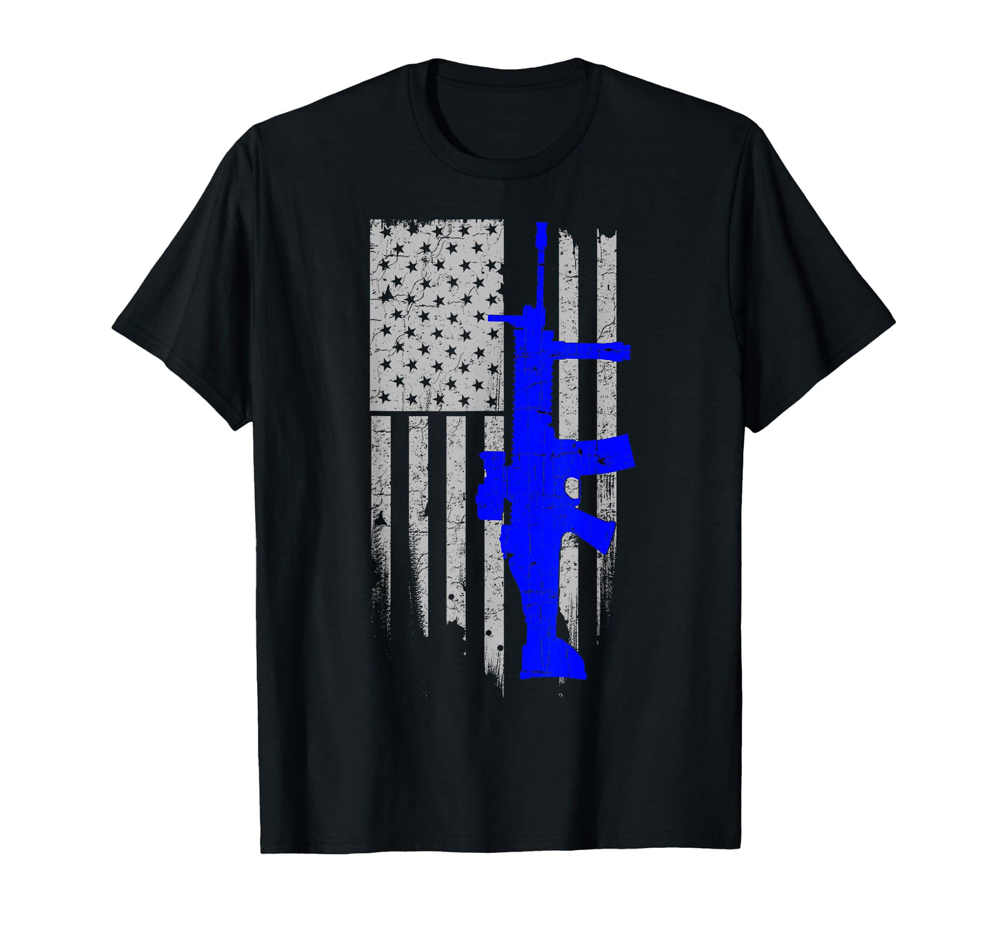 FN SCAR Stars & Stripes Flag Shirt Blue T-Shirt