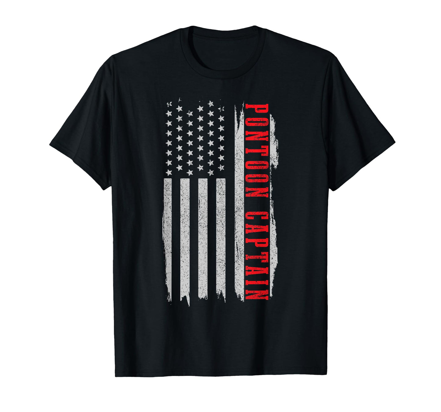 Patriotic Pontoon Captain Vintage US Flag Pontooning Mens T-Shirt