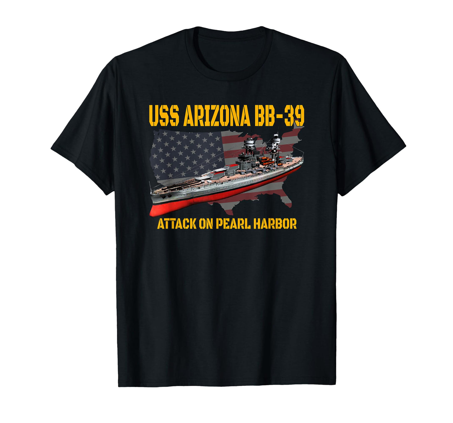 WW2 Warship Pearl Harbor Memory USS Arizona BB-39 Battleship T-Shirt