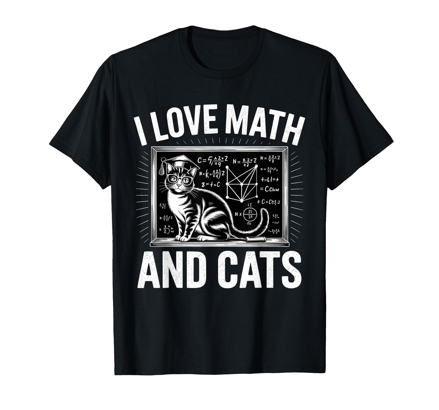 Math Cat Lover Funny Math Teacher I Love Math and Cats T-Shirt