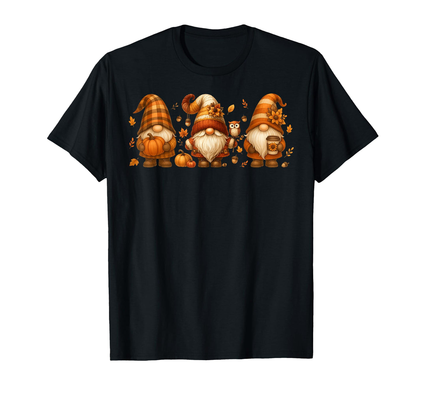 Happy Fall Thanksgiving Gnome Pumpkin Autumn Men Women Kid T-Shirt