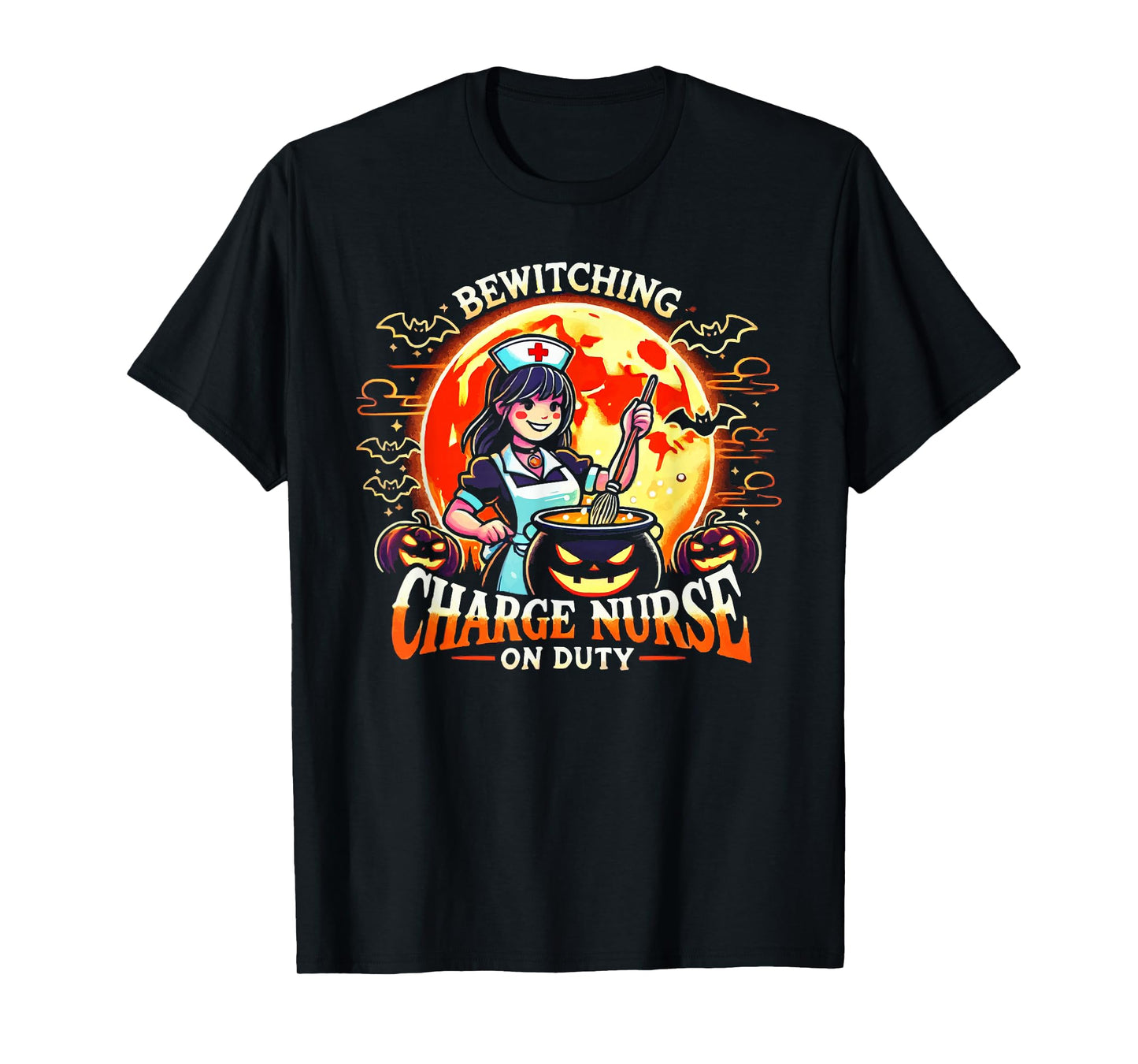 Charge Nurse Halloween Spooky Nursing Trick Or Treat T-Shirt