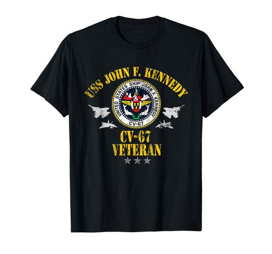 USS John F. Kennedy CV-67 Aircraft Carrier Veteran Memorial T-Shirt