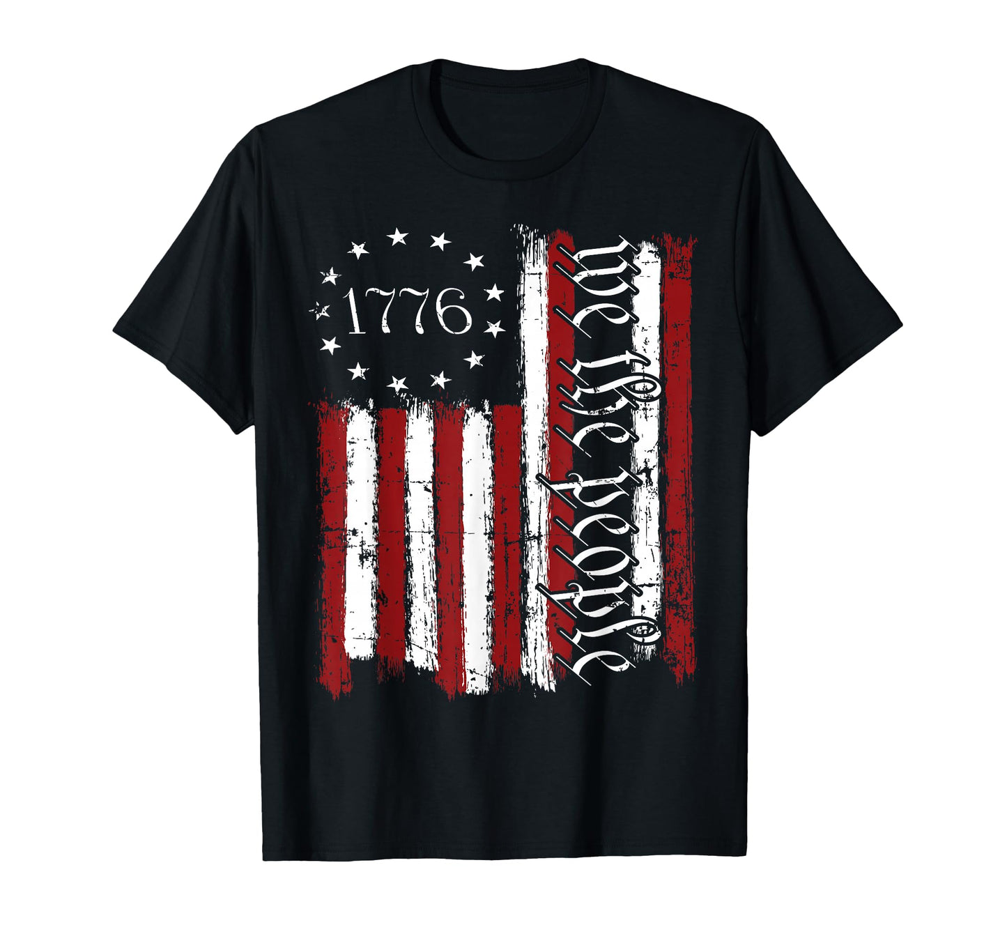 Old American Flag Patriotic 1776 We The People USA T-Shirt