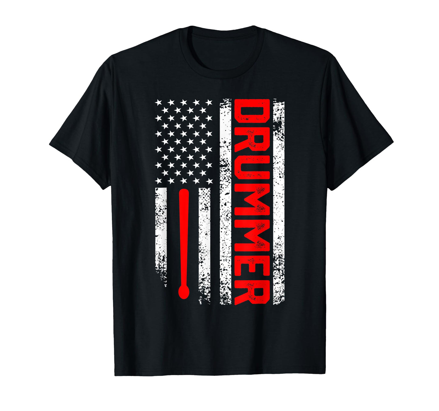 Drummer 4th of July Vintage American Flag Drumming Gift T-Shirt