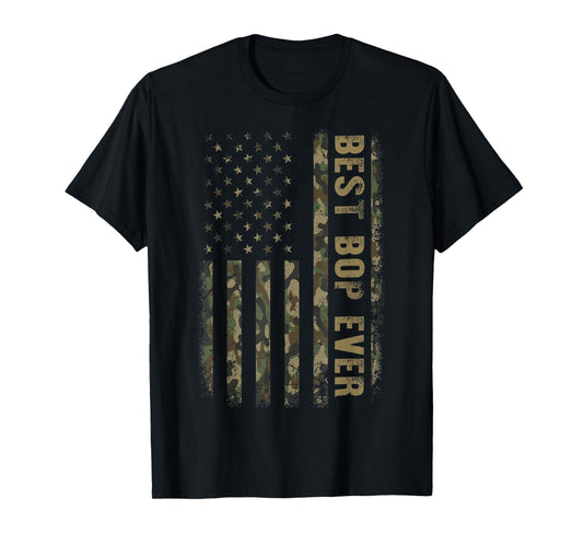 Best Bop Ever Camouflage American Flag Father's Day T-Shirt for Women Men