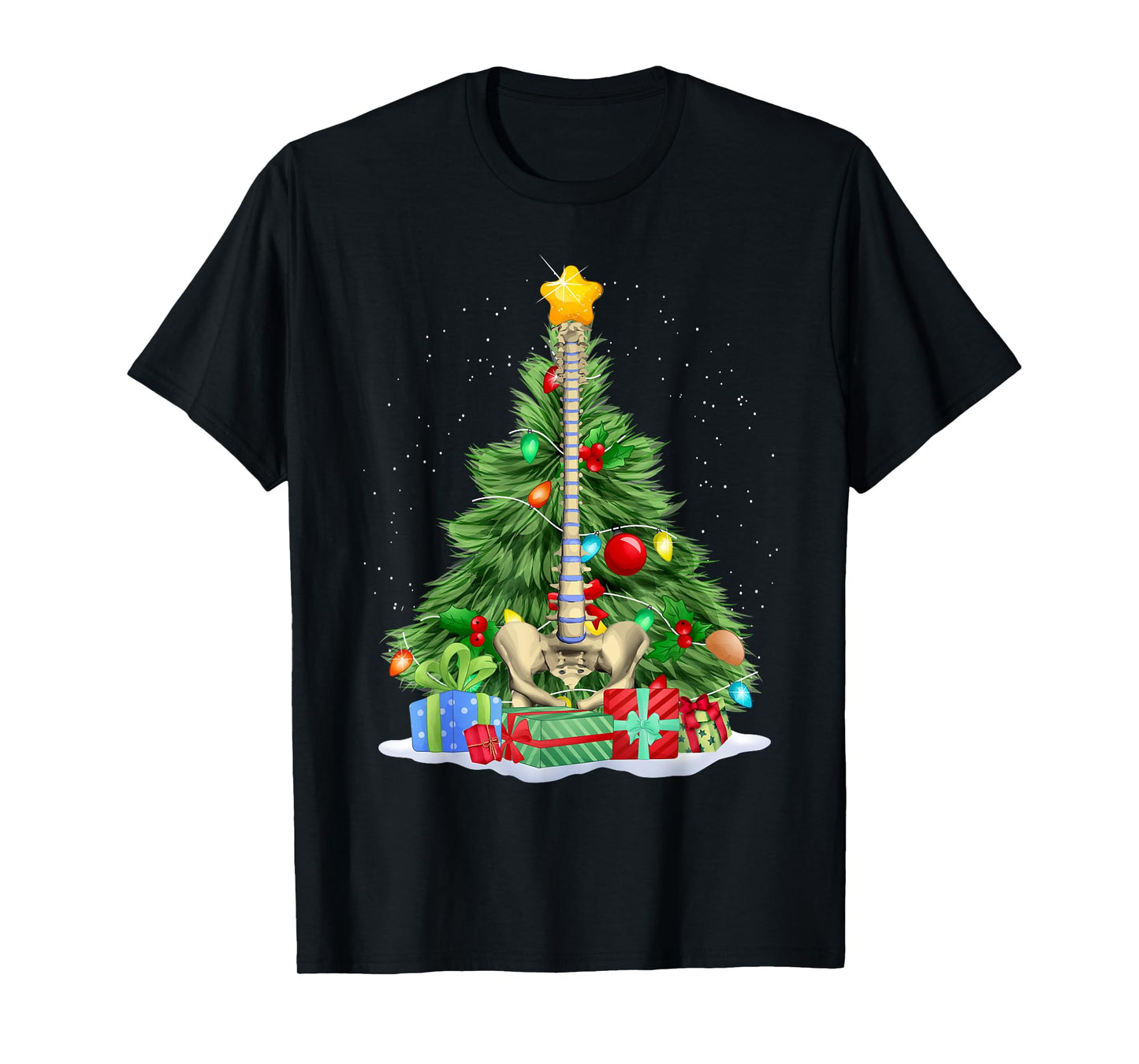 Chiropractic Spine Tree Chiropractic Anatomy Bone Christmas T-Shirt