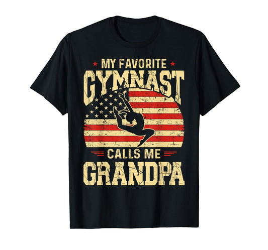My Favorite Gymnast Calls Me Grandpa Funny Fathers Day T-Shirt