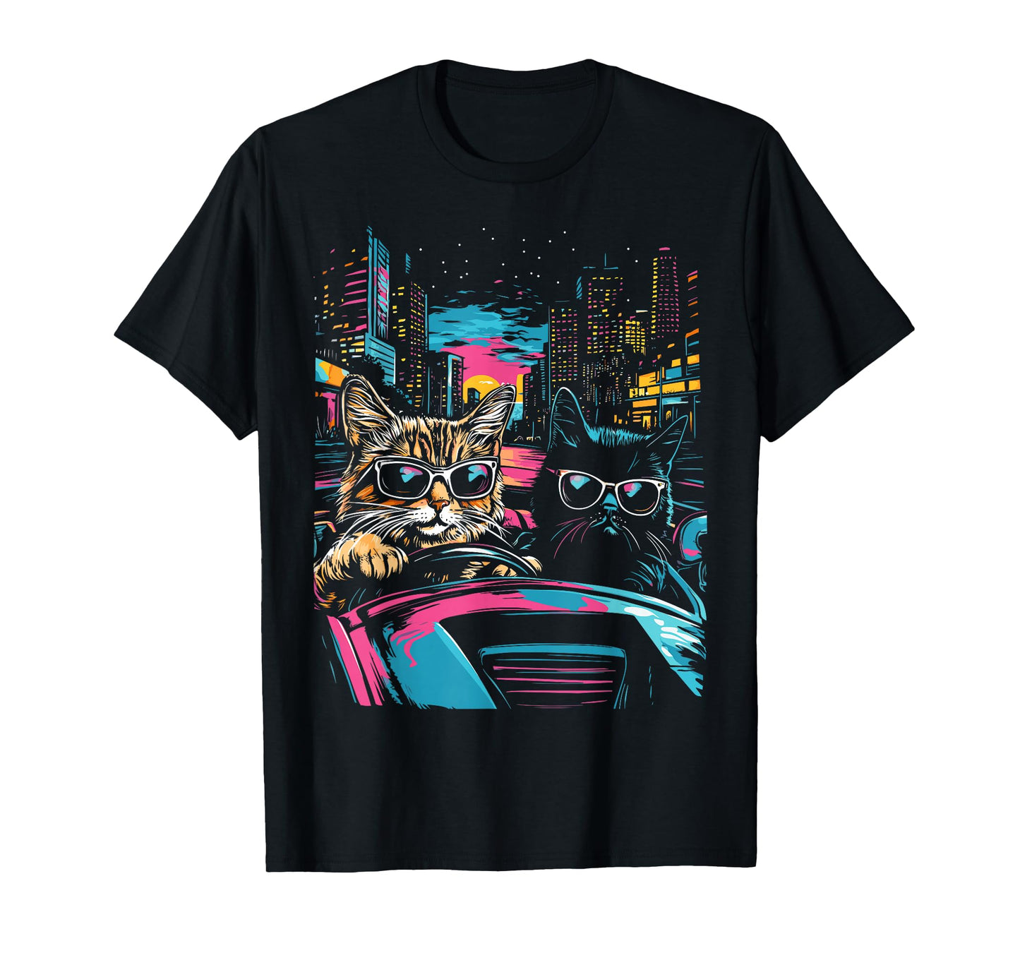 Funny Driving Cats – Quirky Cat Car Art for Women, Men, Kids T-Shirt