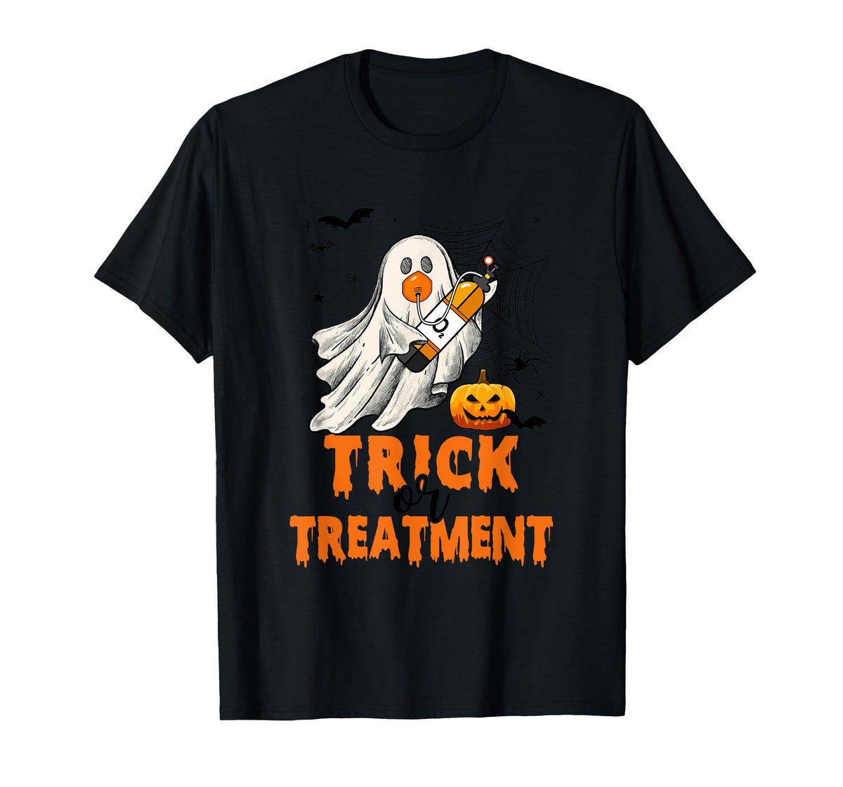Trick Or Treatment Respiratory Therapist Halloween Nurse T-Shirt