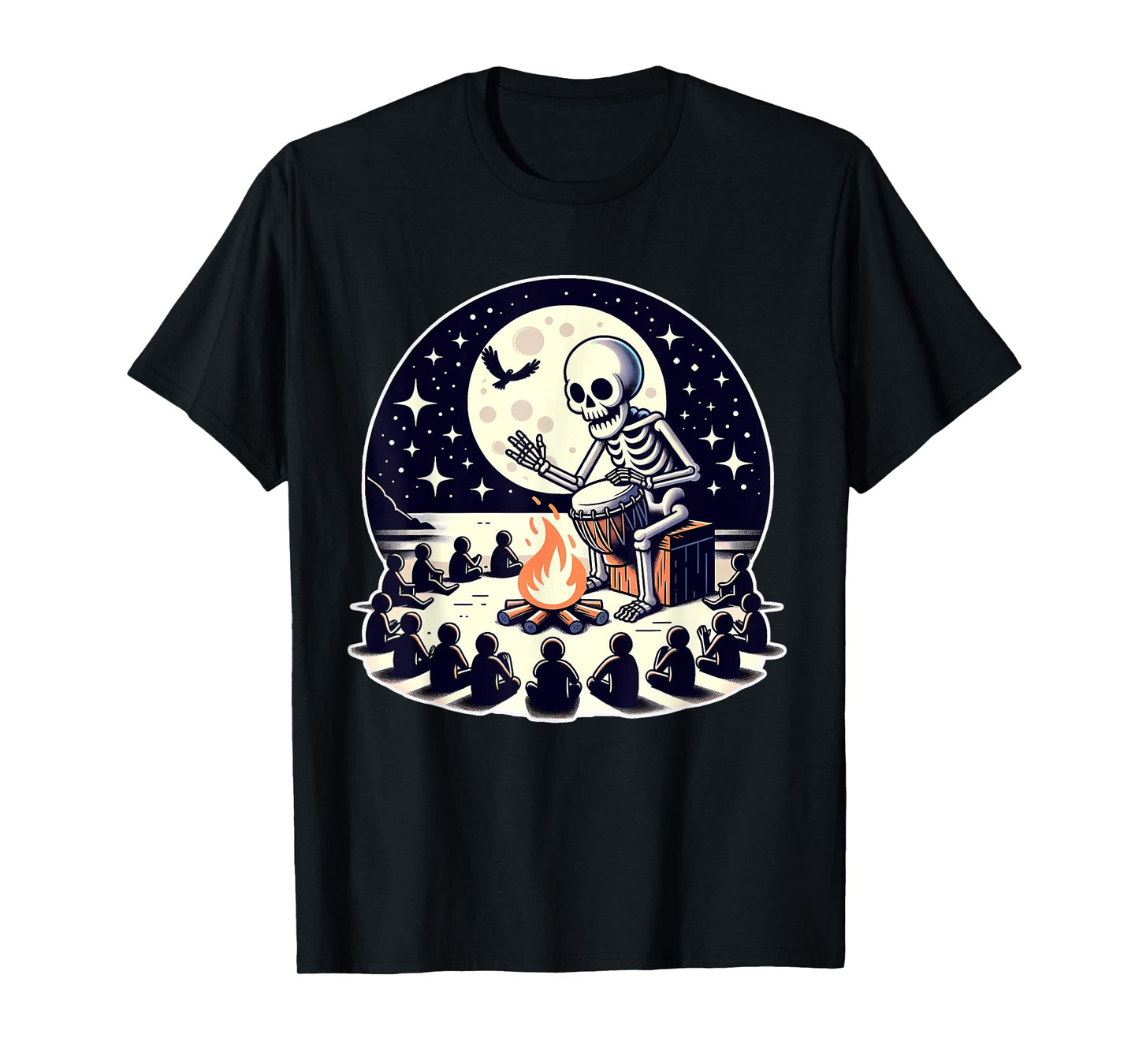 Halloween Skeleton Djembe Drum T-Shirt