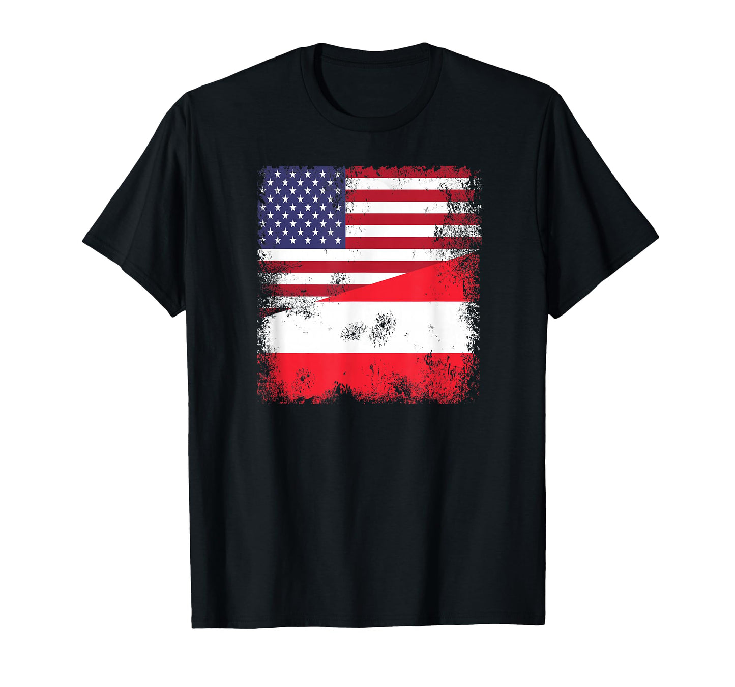 Half Austrian Flag | Vintage Austria USA Gift T-Shirt