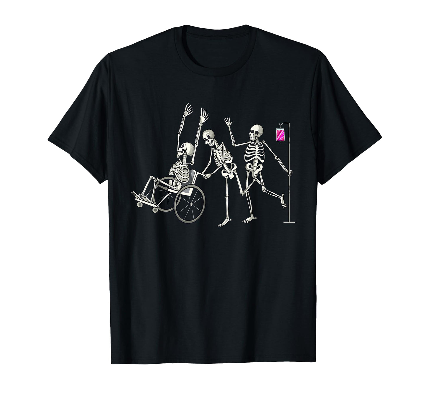 Nurse Skeletons Funny Halloween Healthcare CNA Medical Crew T-Shirt