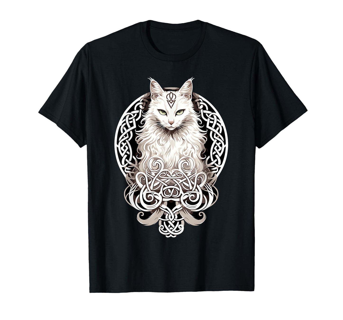 Celtic Cat Knots Wiccan Wicca Animal Pagan Witch Norse Men Women T-Shirt