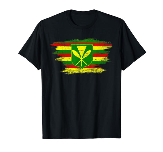 Kanaka Maoli Hawaiian Flag Pride Distressed Sovereign Gifts T-Shirt