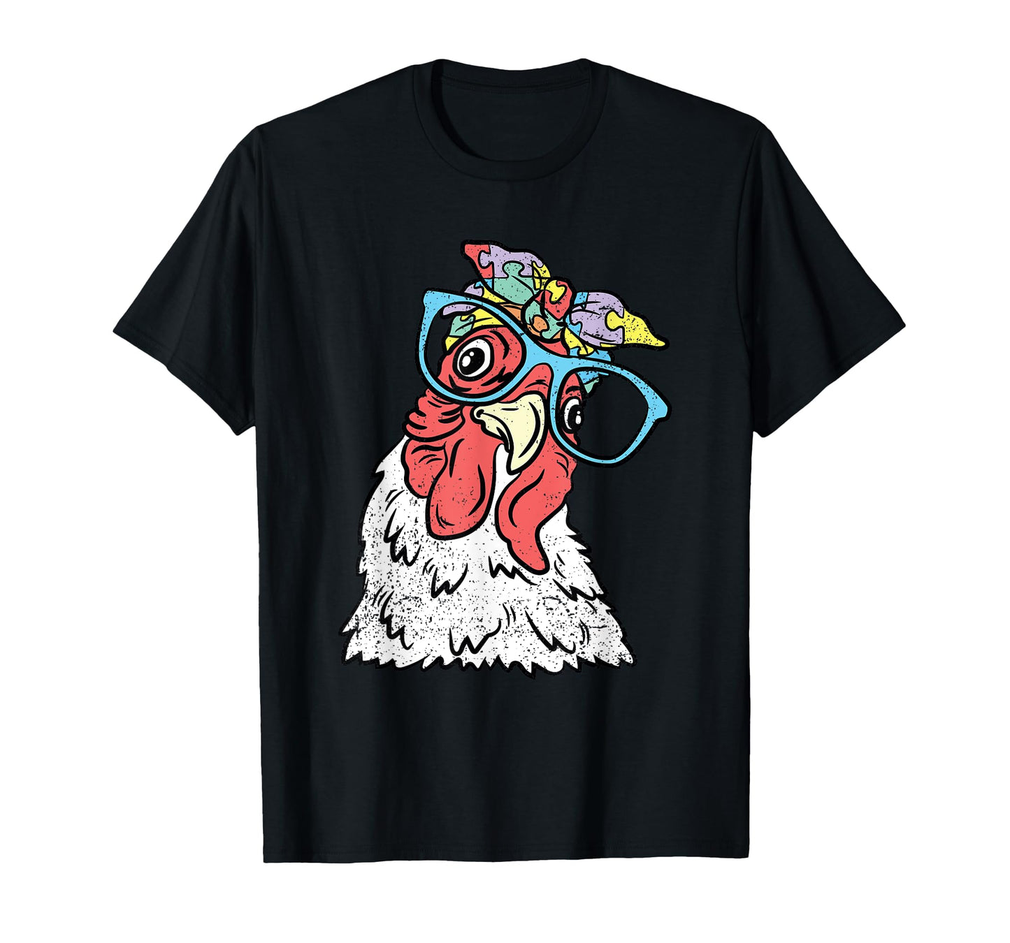 Chicken Puzzle Piece Autism Awareness Autistic Warrior T-Shirt