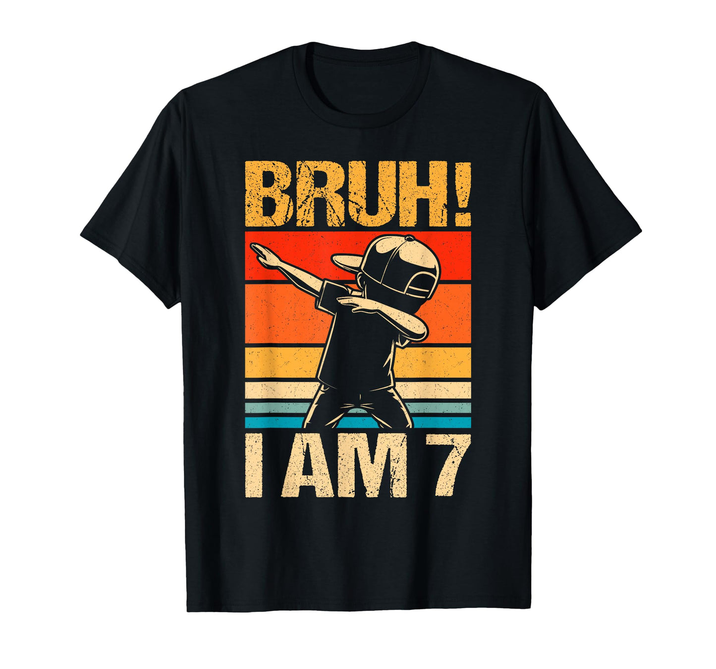 Bruh It's My 7th Birthday Dabbing I'm 7 Year Old Birthday T-Shirt