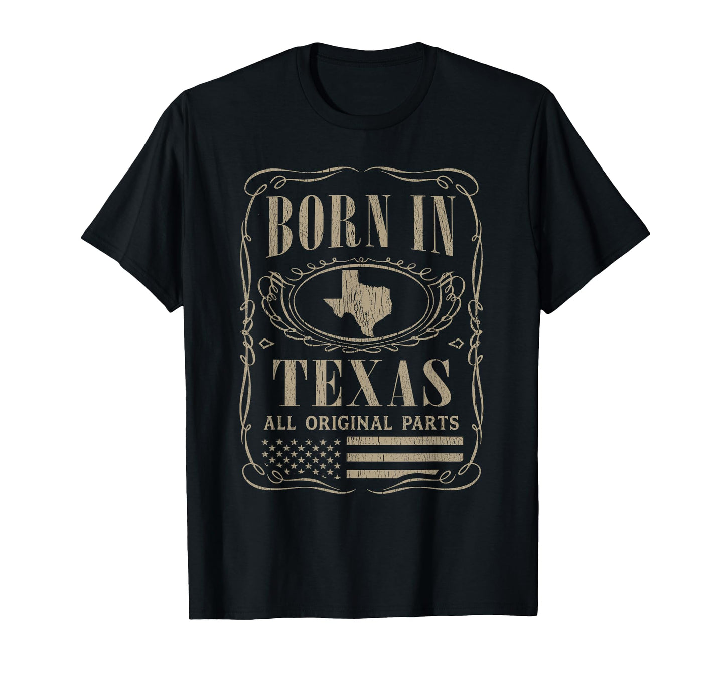 Vintage Classic America Land Map US States Born Texas T-Shirt