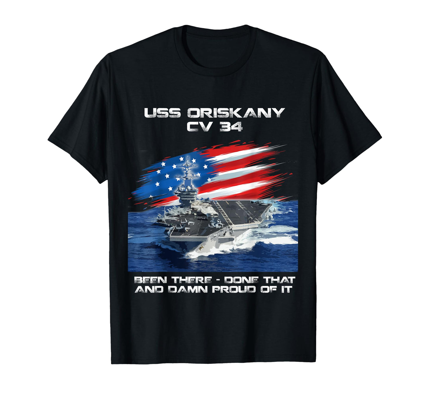 USS Oriskany CV 34 Aircraft Carrier Veteran USA Flag Xmas T-Shirt for Women Men