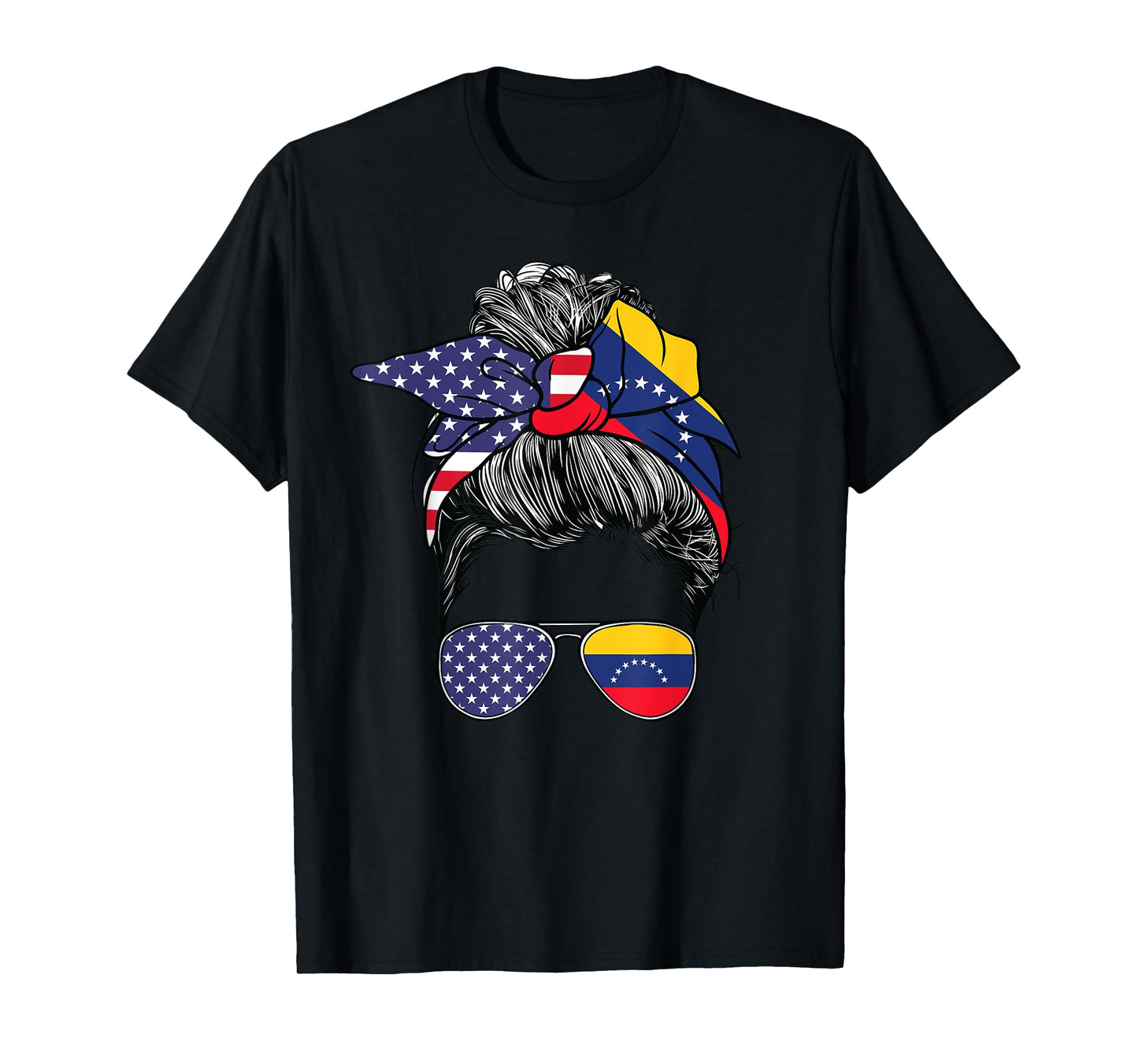 Venezuelan Women Girl USA Heritage American Venezuela Flag T-Shirt