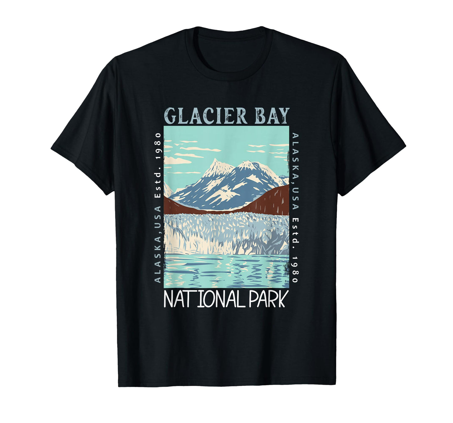 Glacier Bay National Park Alaska Distressed Vintage T-Shirt