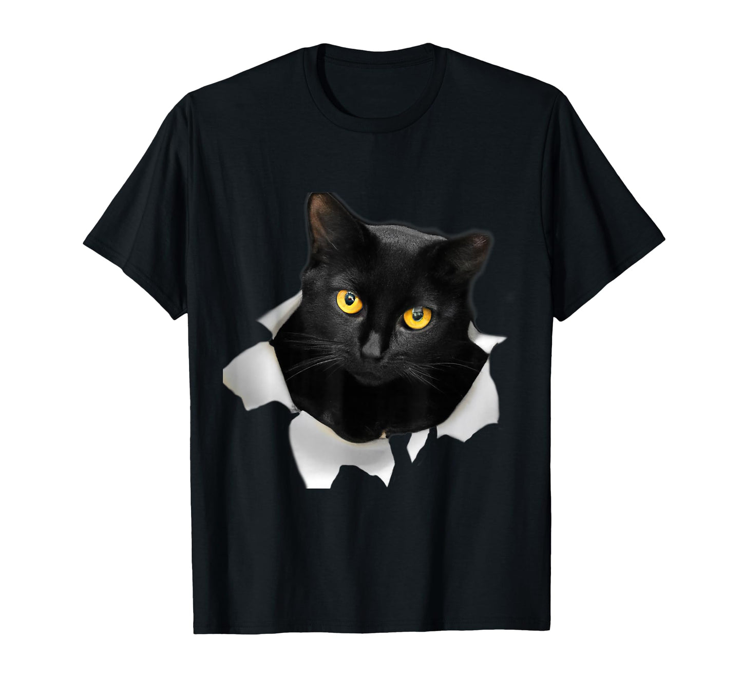 Cute Cat Torn Fabric Funny Cat T-Shirt