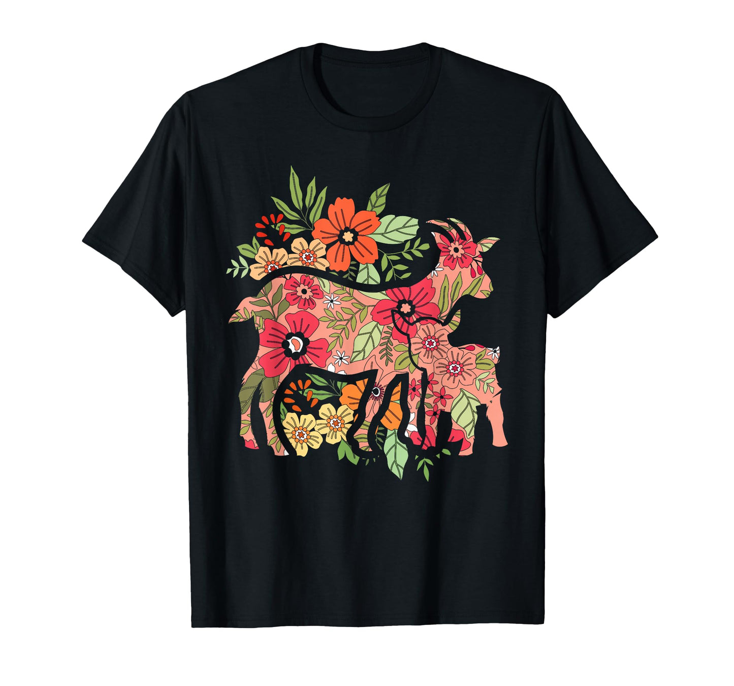 Agriculture Farm Animal Flowers Vintage Goat T-Shirt