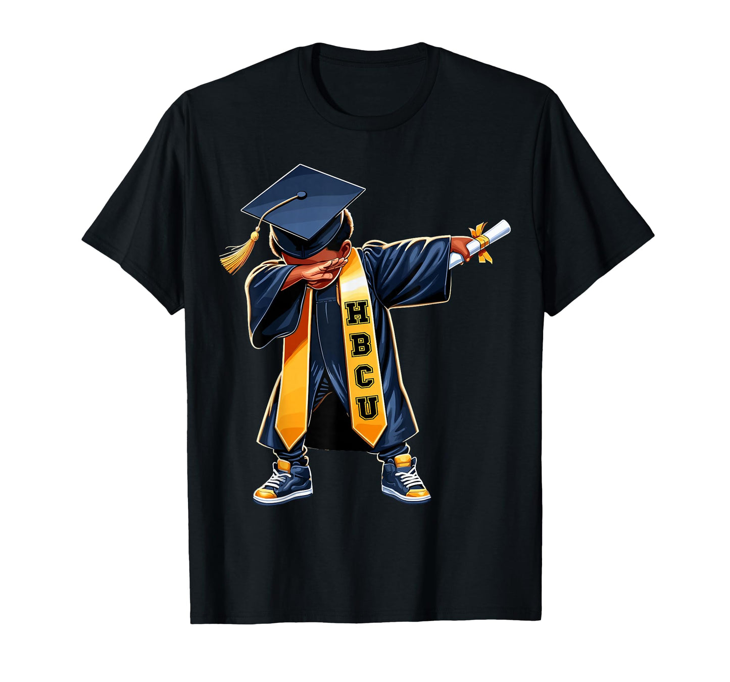 Kids HBCU Funny Boys Grad Dabbing Graduation T-Shirt