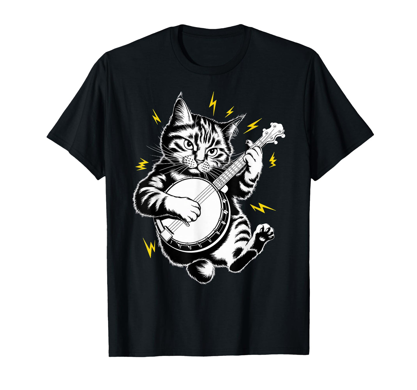 Musik Cat Playing Banjo instrument on Cat Banjoist T-Shirt