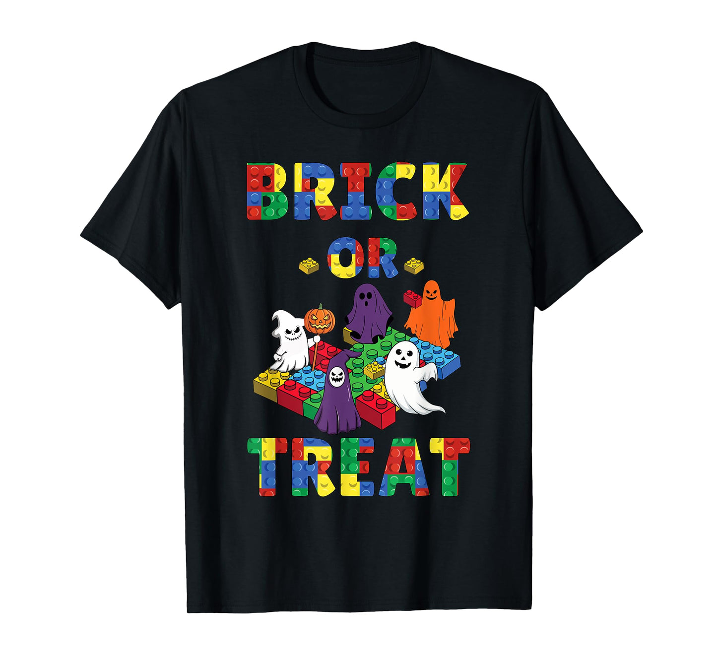 Brick Or Treat Brick Master Builder Funny Kids Halloween T-Shirt