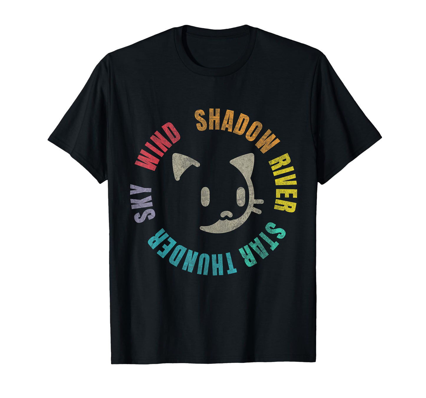 Funny Wind Shadow River Star Thunder Sky Cat Feline 2024 T-Shirt
