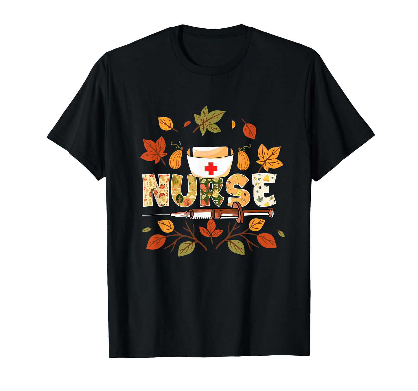 Autumn Fall Outfit Nurse Thankful Grateful Blessed T-Shirt