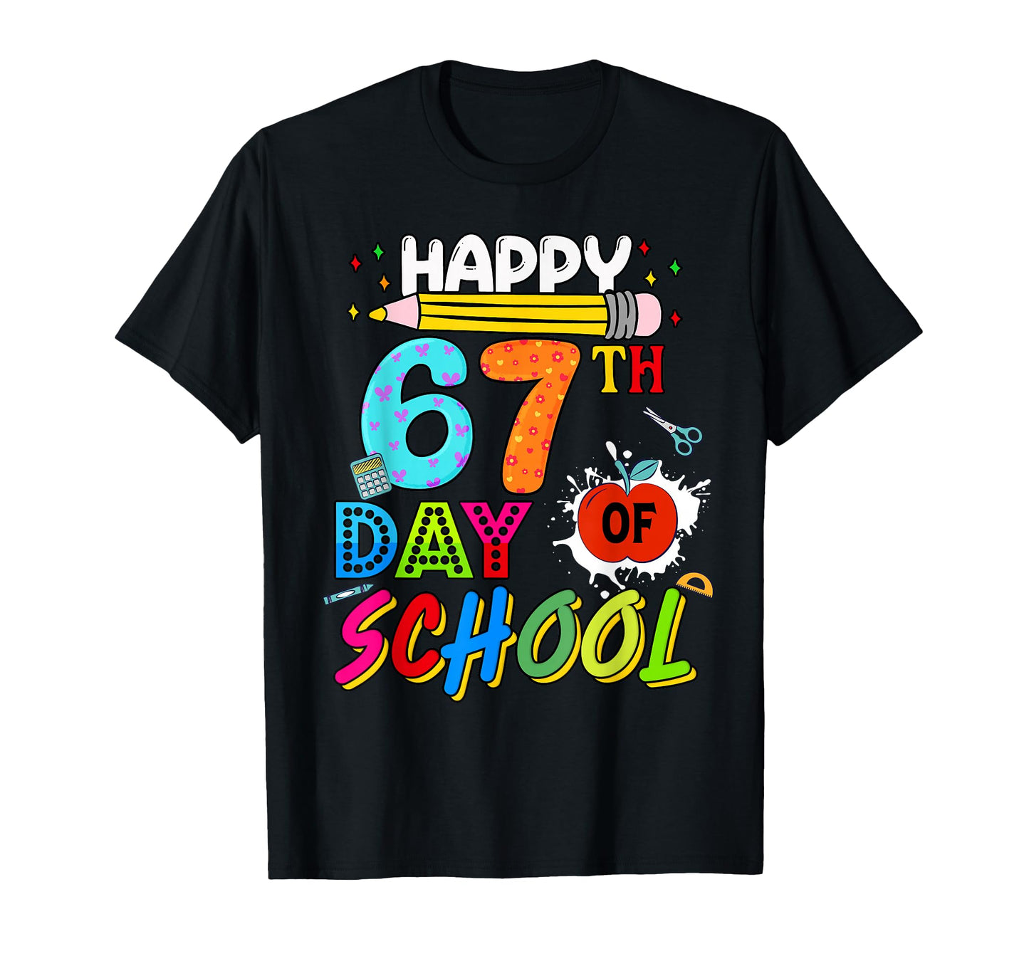 Happy 67 Days of School 67th Day Smarter Six Seven Kids Boys T-Shirt