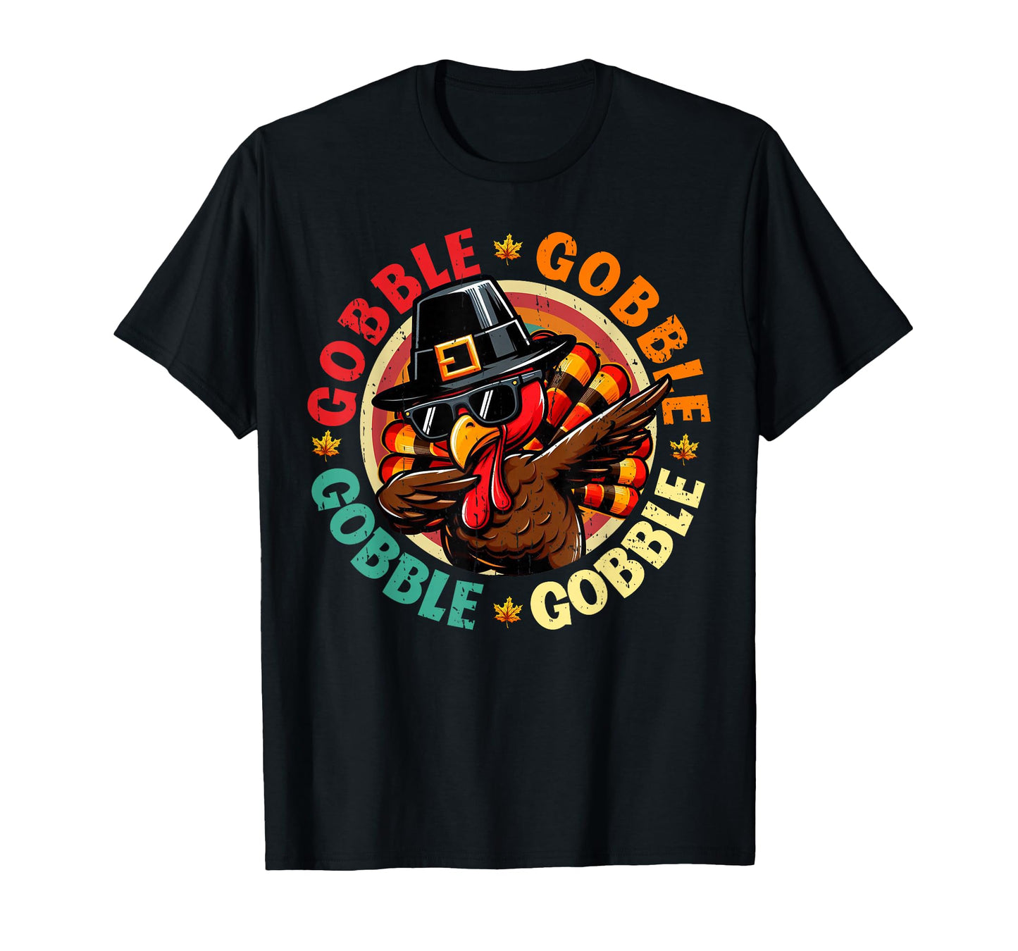 Thanksgiving Turkey Dabbing Gobble Funny Toddler Boys Kids T-Shirt