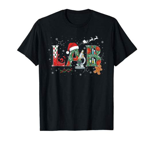 Lab Christmas Laboratory Technician Science Xmas Scientist T-Shirt