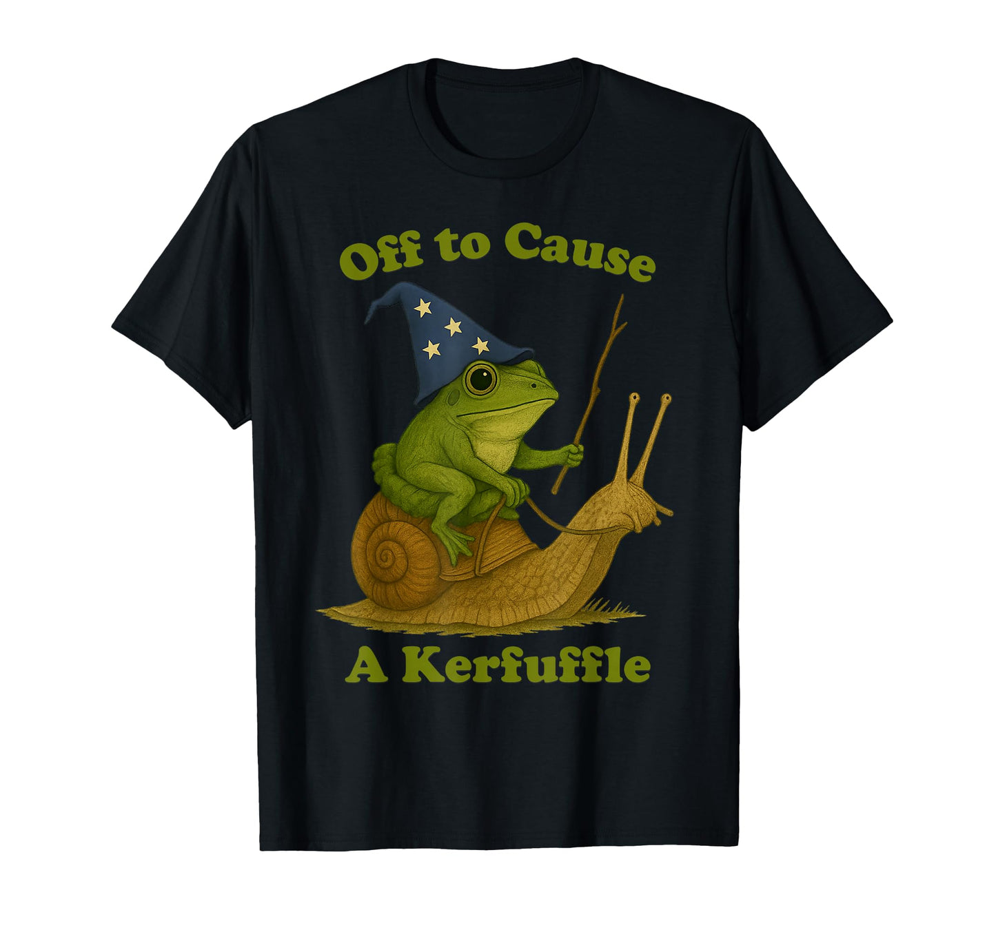 Off to Cause A Kerfuffle Whimsical Wizard Frog Meme Men T-Shirt