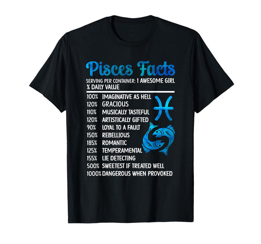 Pisces Facts Pisces Zodiac Sign Pisces Horoscope T-Shirt