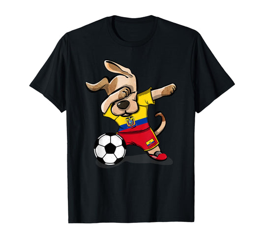 Dabbing Dog Ecuador Soccer Fans Jersey Ecuadorian Football T-Shirt